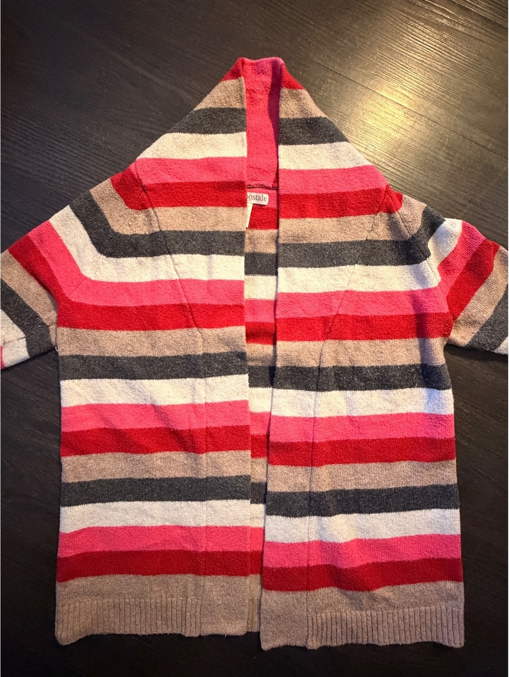 Vtg Y2K Aeropostale Striped Hooded Open Cardigan L